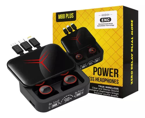 AUDIFONOS INALAMBRICOS TIPO POWERBANK M88 PLUS